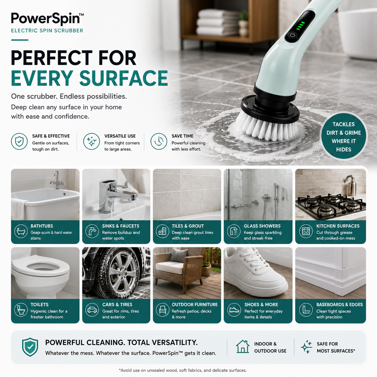 PowerSpin™ Electric Spin Scrubber