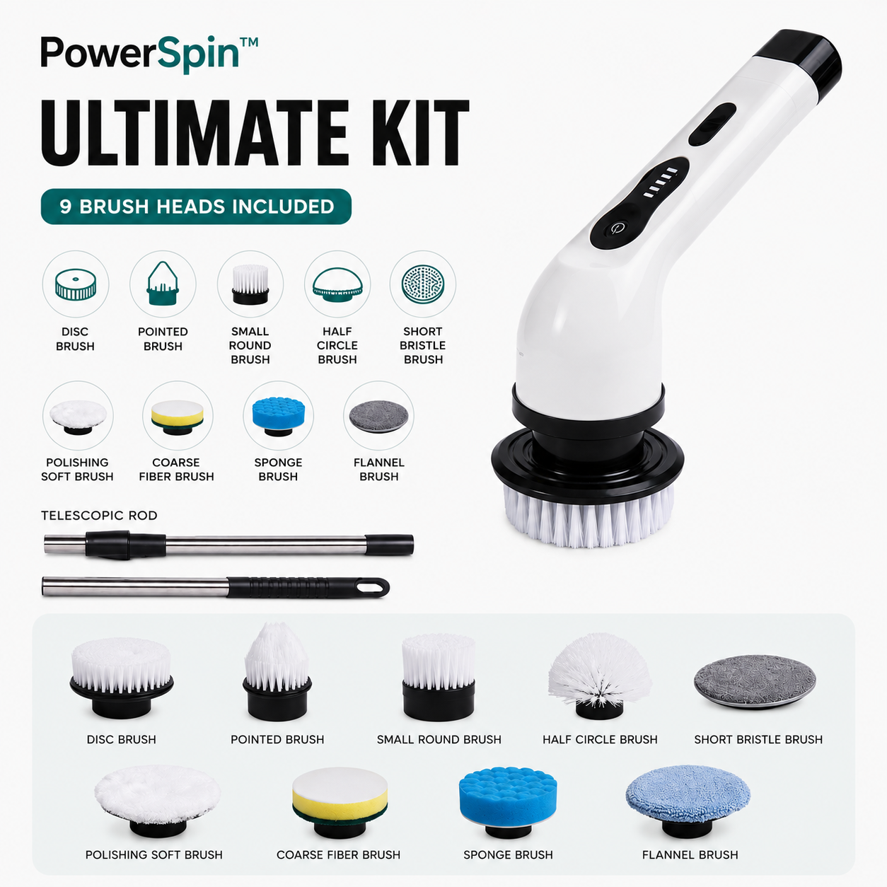 PowerSpin™ Electric Spin Scrubber
