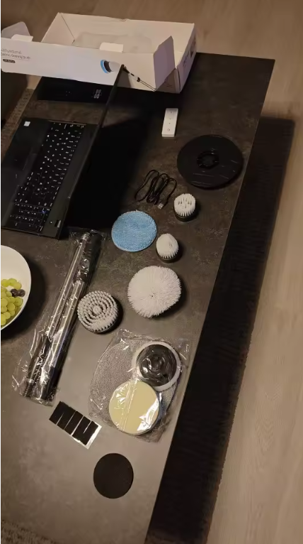 Full PowerSpin attachment set photographed by a customer